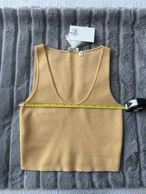 A.L.C. Cleo Top in BLND (Blonde Beige) - NWT Size Small, Compact Knit Crop Tank